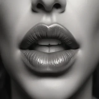 lips black and white clipart