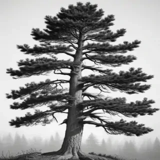 black and white pine tree clip art