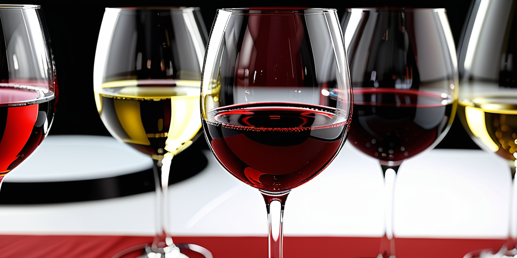 red and white wine glasses