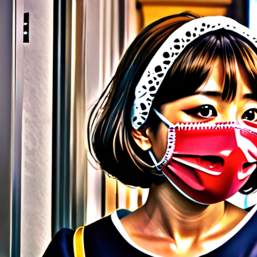 Japanese maid,ball gag,crying,crowded street city,humiliation,