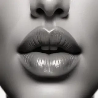 lips black and white clipart