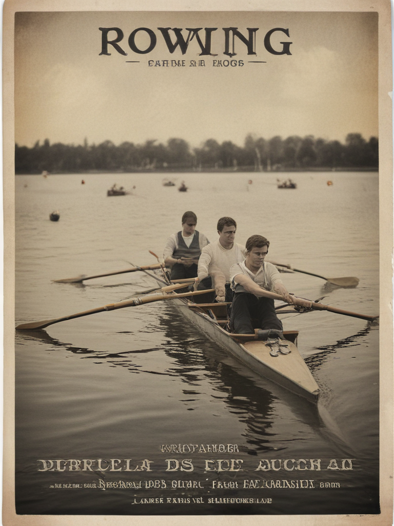 rowing eights vintage style poster