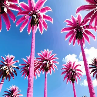 pink palm trees