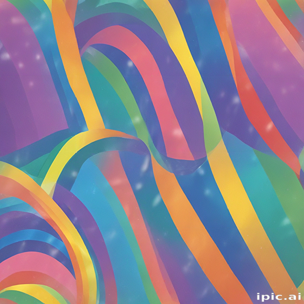 Vibrant Waves of Color Intertwining in a Bright Abstract Rainbow Design