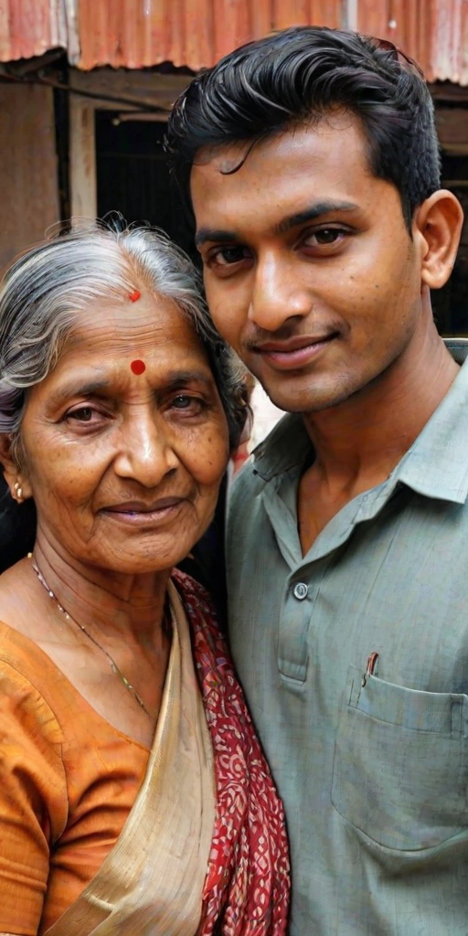 indian son with mom