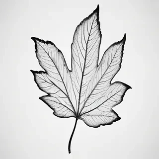 leaf clip art black and white