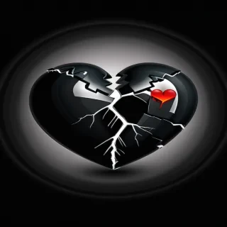 broken heart black