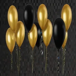 black and gold balloons png
