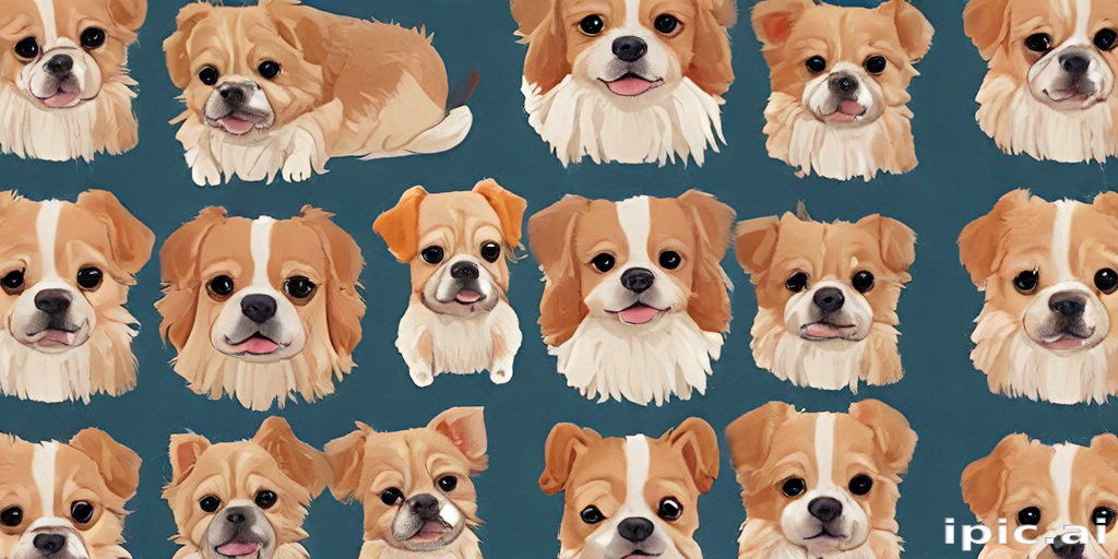 A Whimsical Collection of Adorable Dogs with Playful Expressions and ...