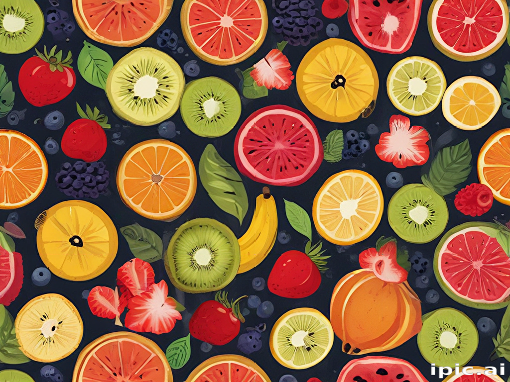 A Colorful Array of Fresh Fruits Displayed on a Dark Background