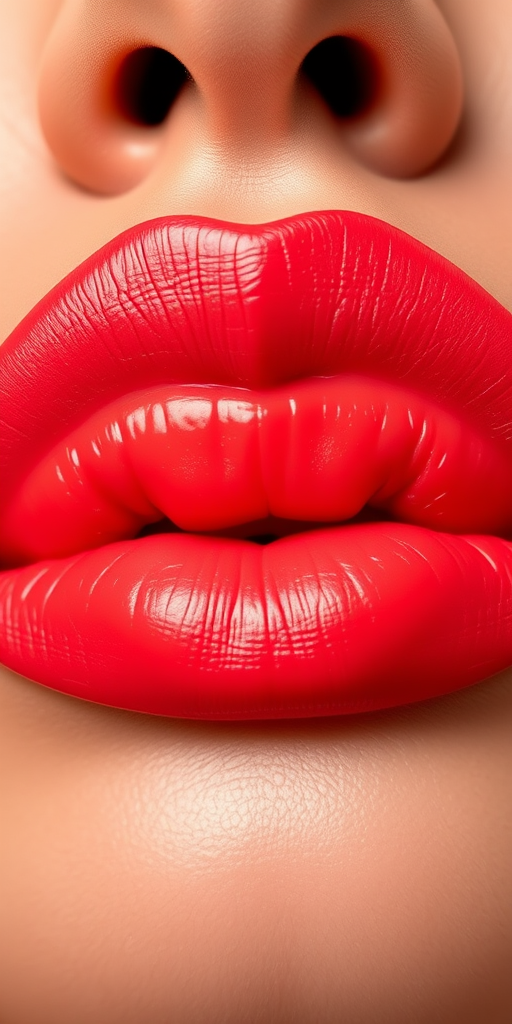 Vibrant coral lips with a satin finish, radiating warmth and energy, featuring a gradient effect that adds depth and dimension to the lip color