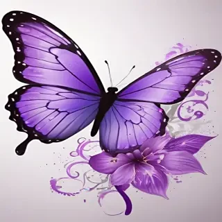 purple butterfly clipart