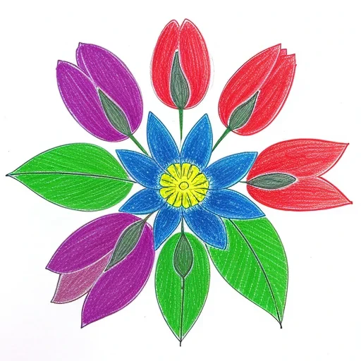colourful flower drawing
