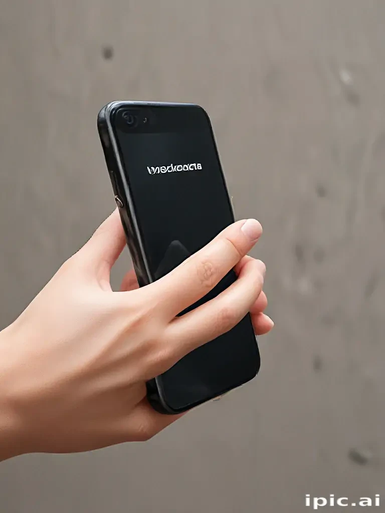 hand holding a phone