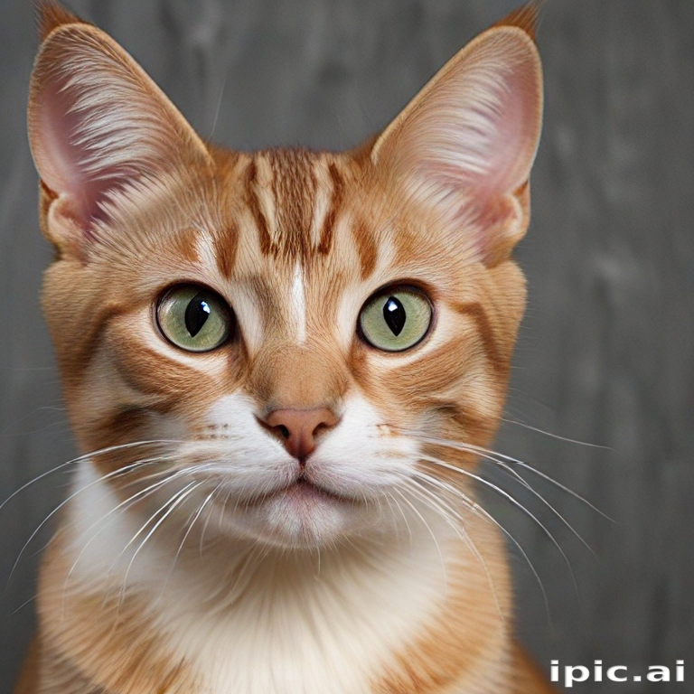 Close-Up Portrait of a Curious Orange Tabby Cat with Striking Green Eyes
