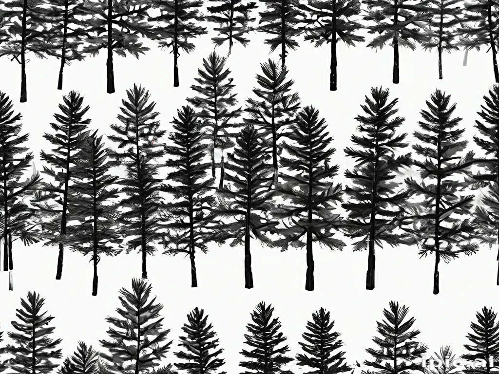 black and white pine tree clip art