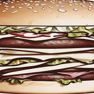 hamburger clipart black and white