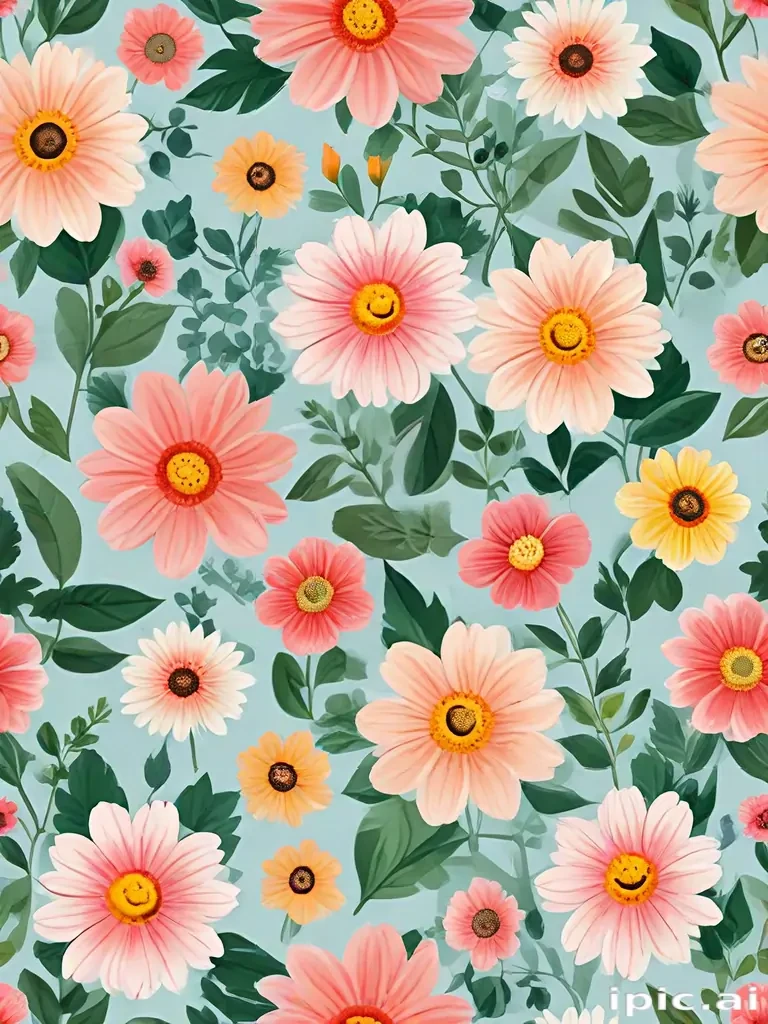 cartoon flowers transparent background