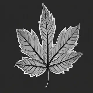 clipart leaf black and white