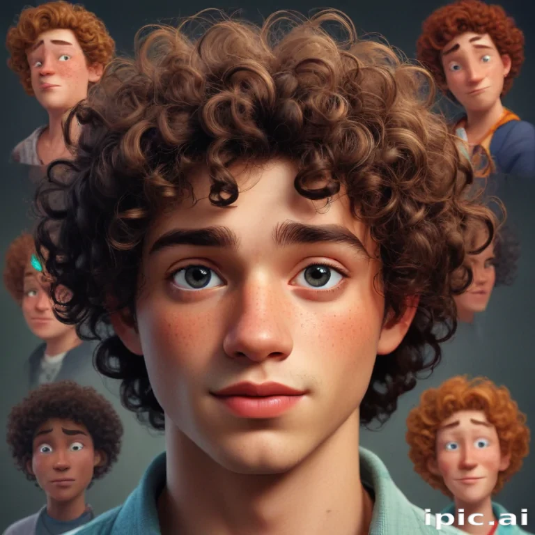 popular male cartoon characters with curly hair