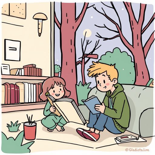 cartoon of reading