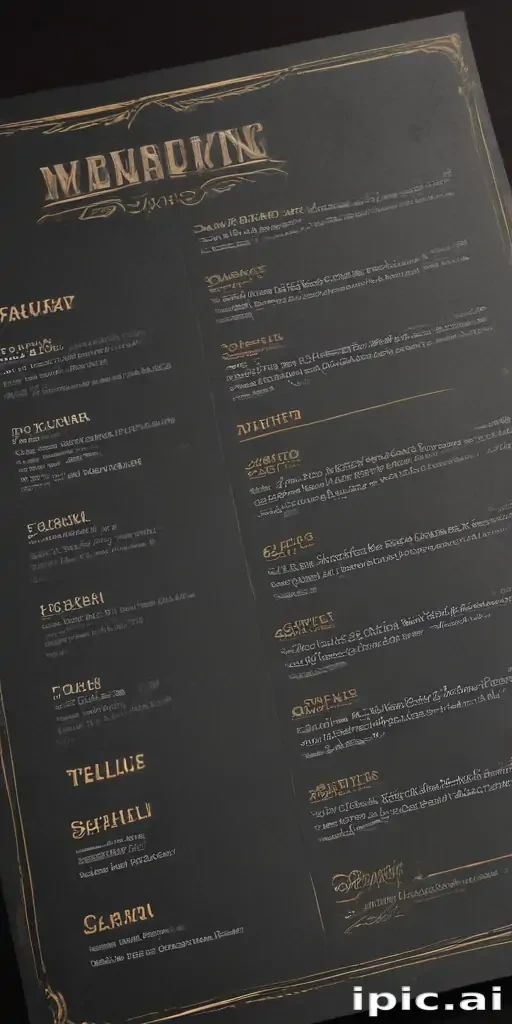 menu mock up