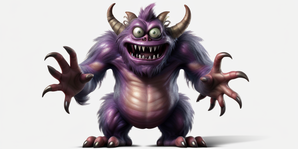 Perple Monster A Playful Purple Monster with Horns and a Grinning Expression Ready to ...