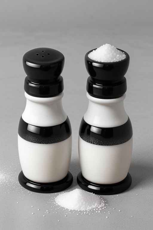 black and white salt and pepper shakers