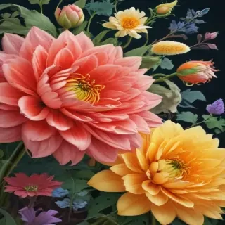 drawings of flowers with color