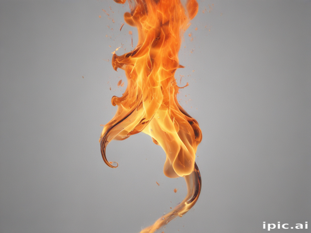 A Beautiful Flame Dancing Gracefully in the Air Against a Neutral ...