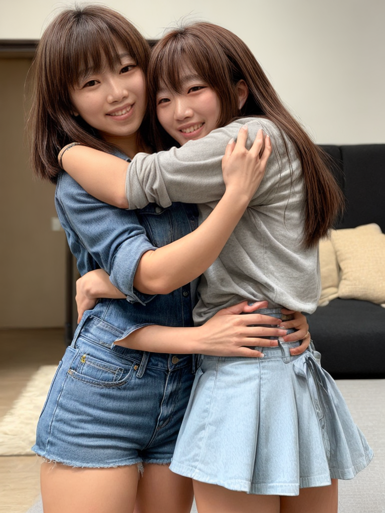 Ai Image Generator - Ai Art Generator - High Quality and 100% Unique Images  - iPic.Ai Aimi yoshikawa hugging kirara asuka, moaning looking