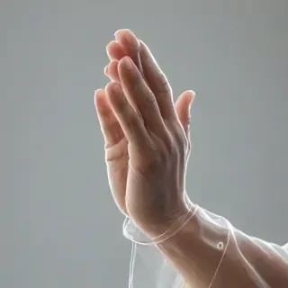 transparent praying hands