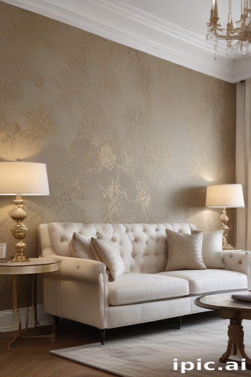 Elegant Living Room with Stylish Sofa and Decorative Wall Design