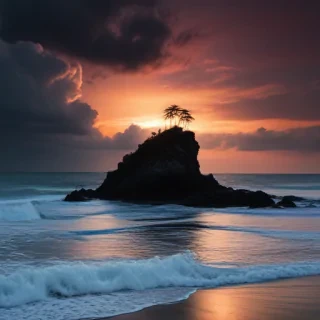 dark beach wallpaper