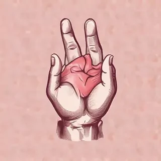 hand heart clipart