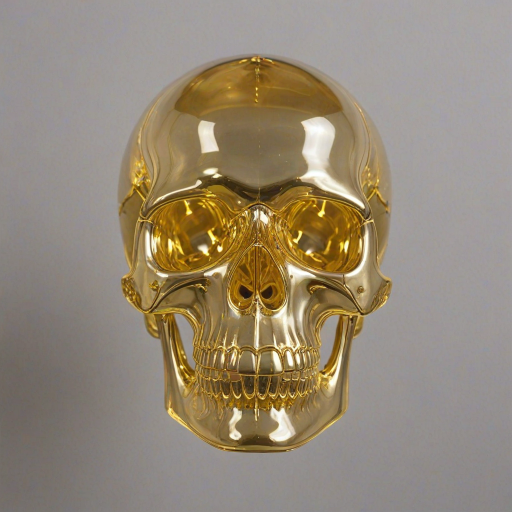 transparent gold skull