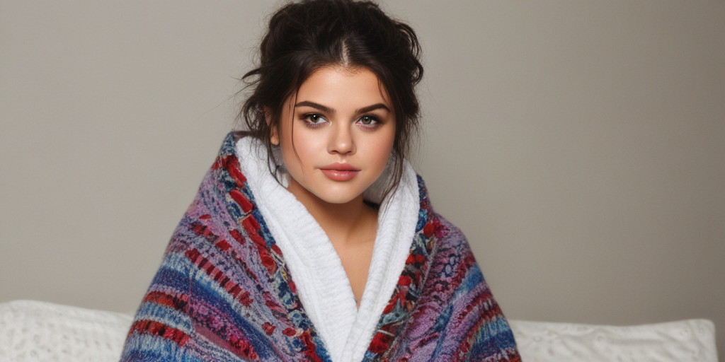 selena gomez in a blanket