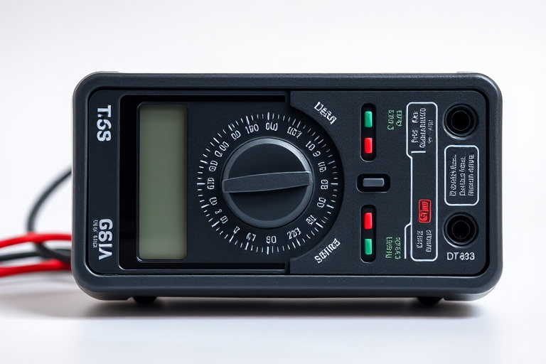 Regenerate a high-resolution image of a DT838 digital multimeter with a clean background, captured using a DSLR camera with a 50mm lens, aperture f/2.8, ISO 100, and a slight top-down angle to emphasize the dial and display.