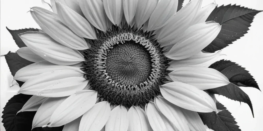 clip art sunflower black and white