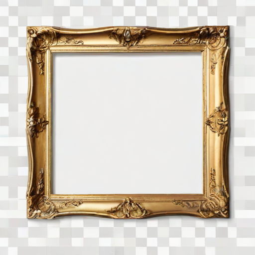 rectangle golden frame png