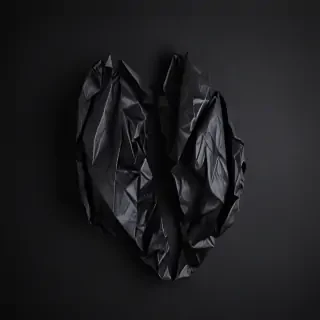 crumpled black paper