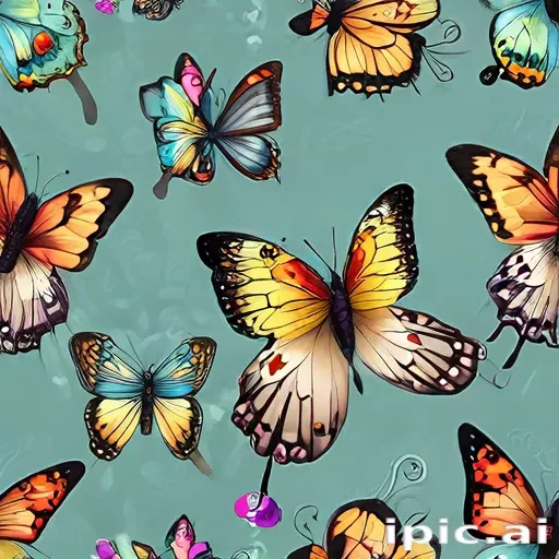 A Vibrant Collection of Colorful Butterflies Dancing Across a Soft ...