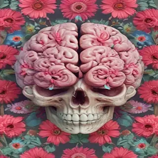 half brain half flowers