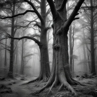 forest clipart black and white