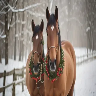 merry christmas images with horses