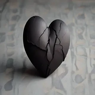 black broken heart