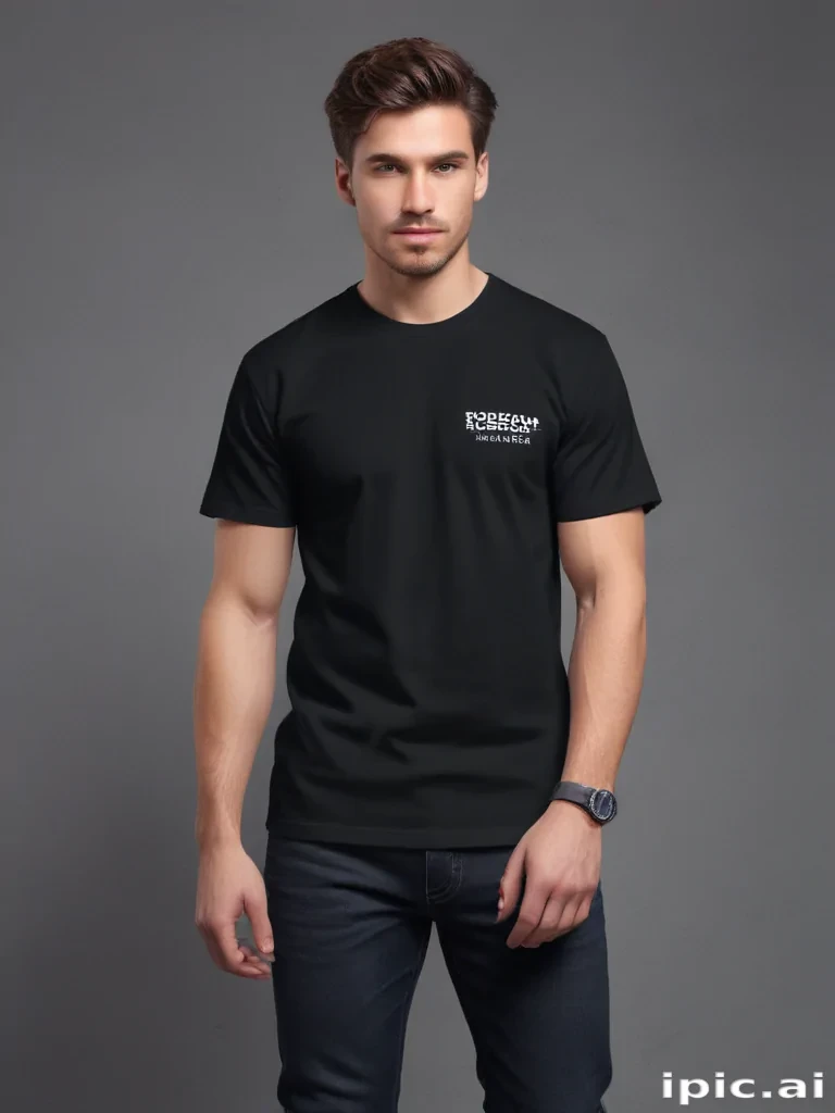black t shirt mockup free