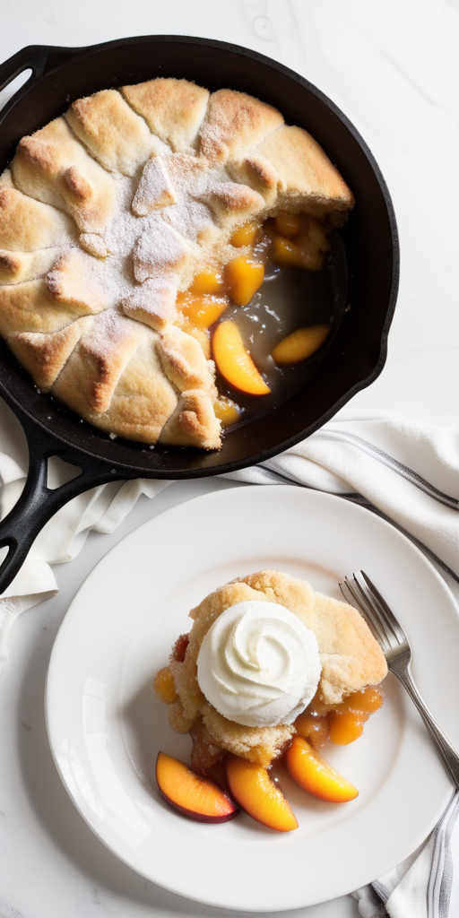 cast iron skillet peach cobbler