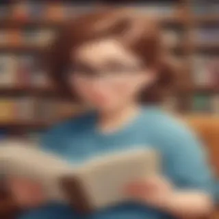 cartoon of reading