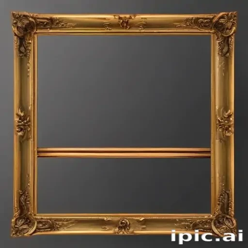 rectangle golden frame png